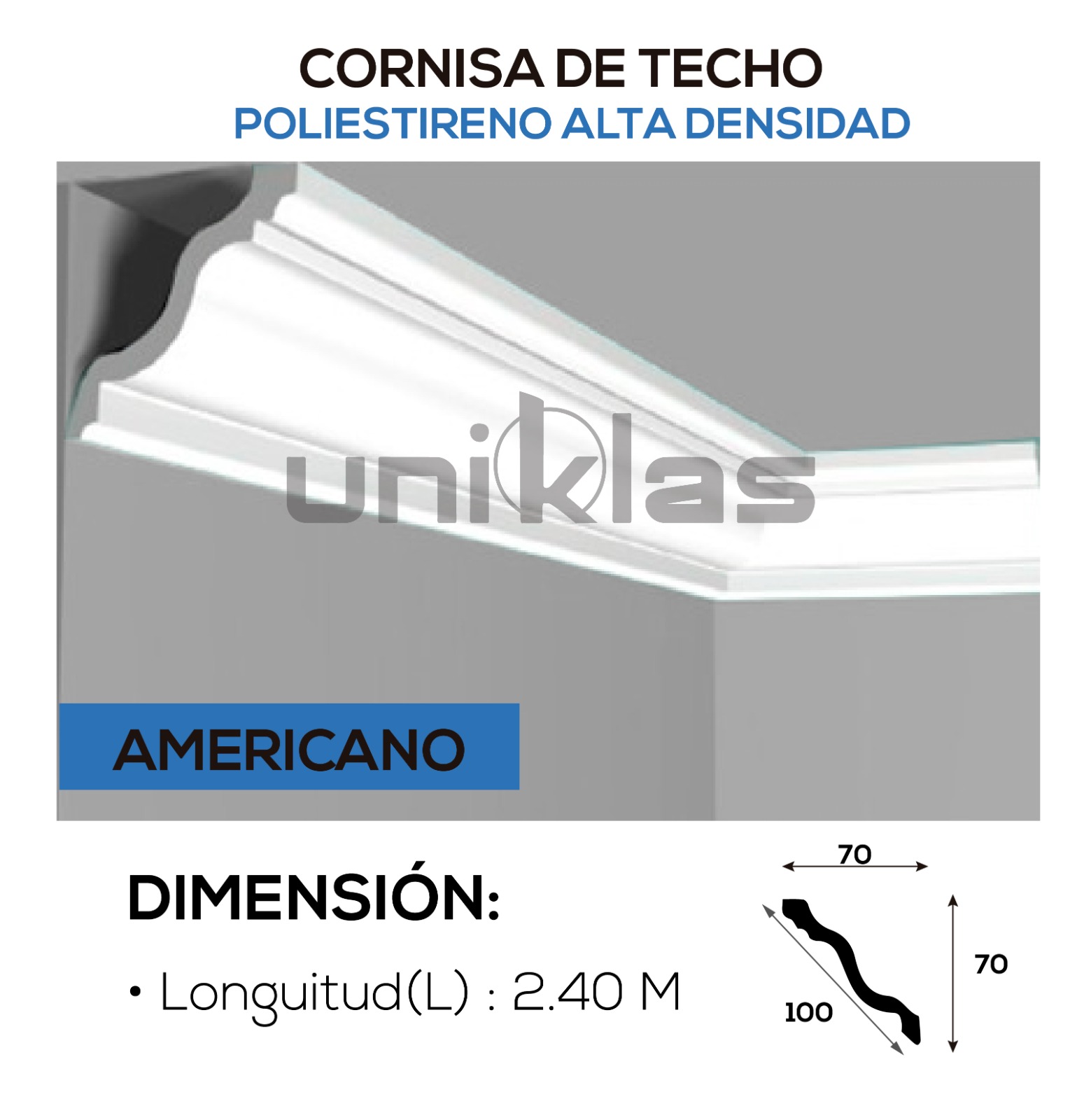 CORNISA DE TECHO AMERICANO ALTA DENSIDAD