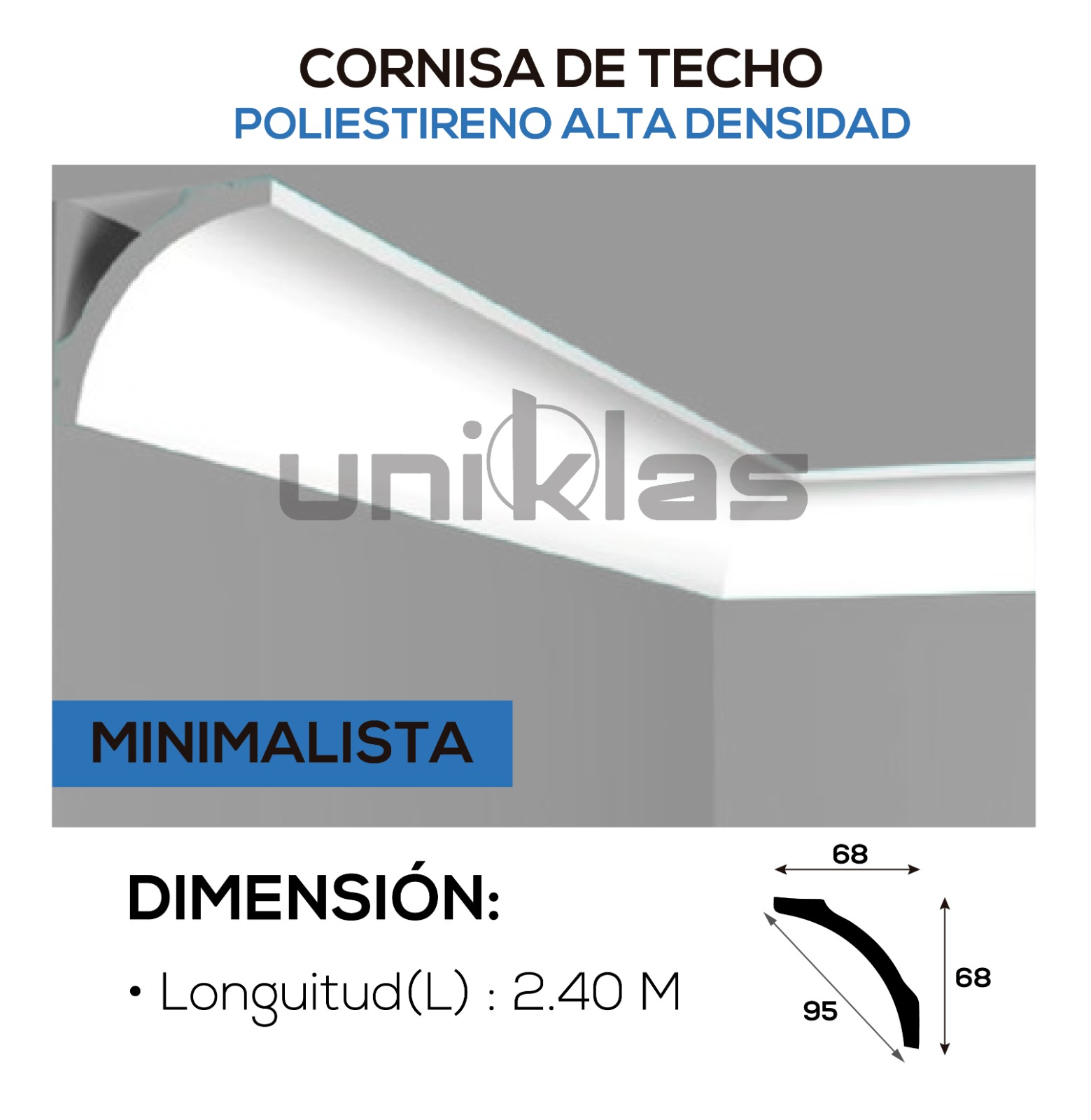 CORNISA DE TECHO MINIMALISTA ALTA DENSIDAD