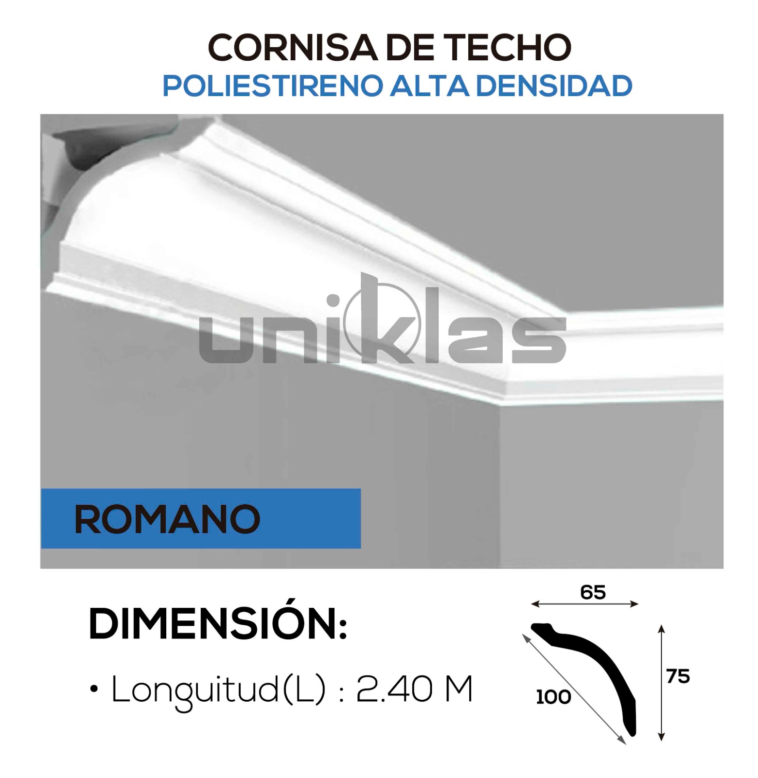 CORNISA DE TECHO ROMANA ALTA DENSIDAD