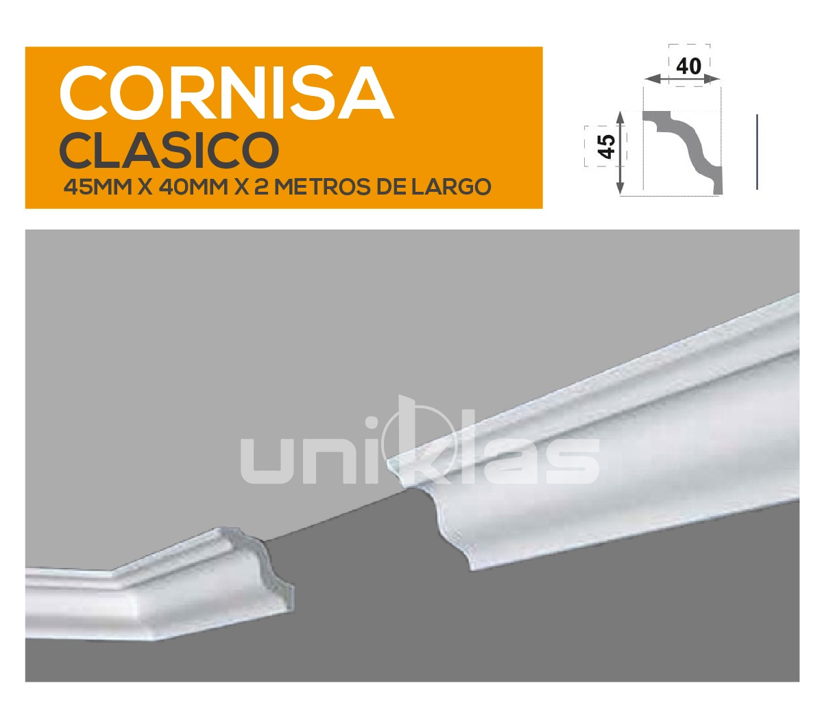 CORNISA DE TECHO CLÁSICO MEDIANA DENSIDAD