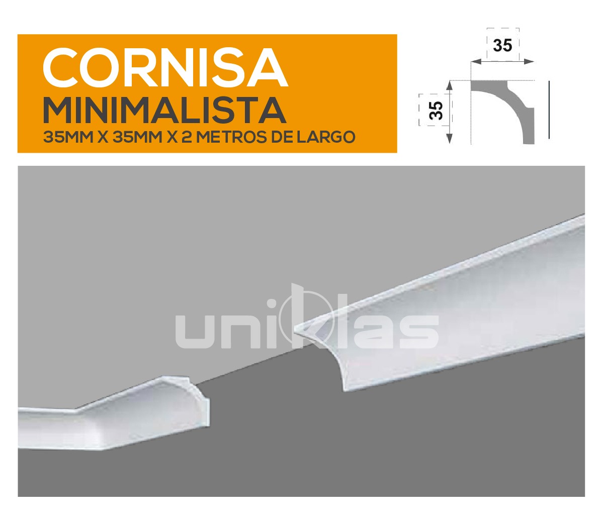 CORNISA DE TECHO MINIMALISTA MEDIANA DENSIDAD