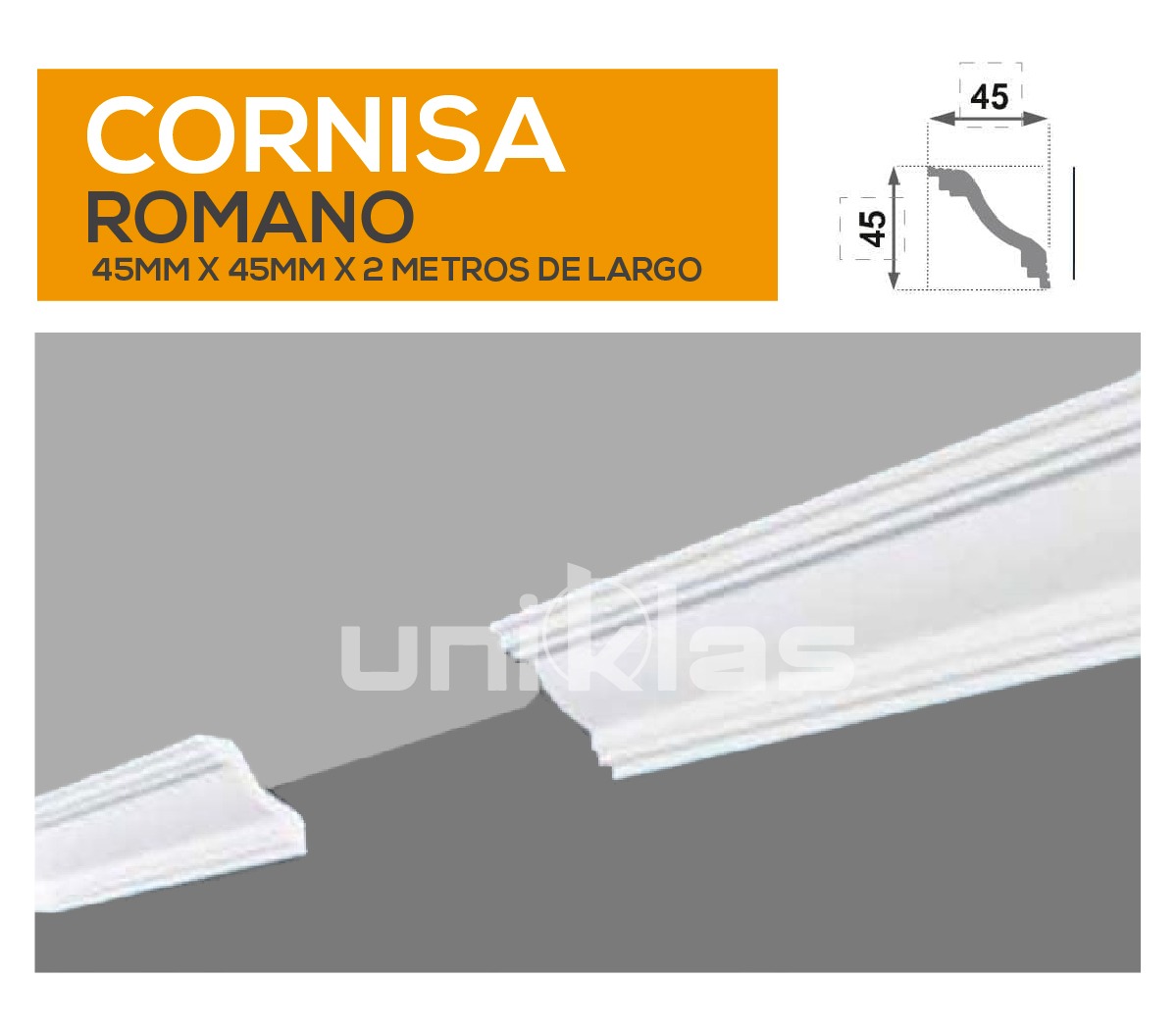 CORNISA DE TECHO ROMANA MEDIANA DENSIDAD